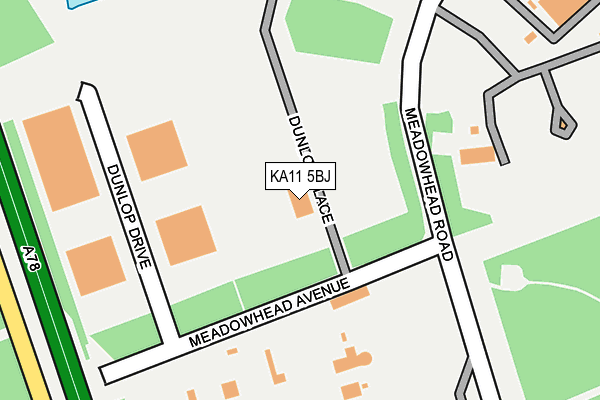 KA11 5BJ map - OS OpenMap – Local (Ordnance Survey)