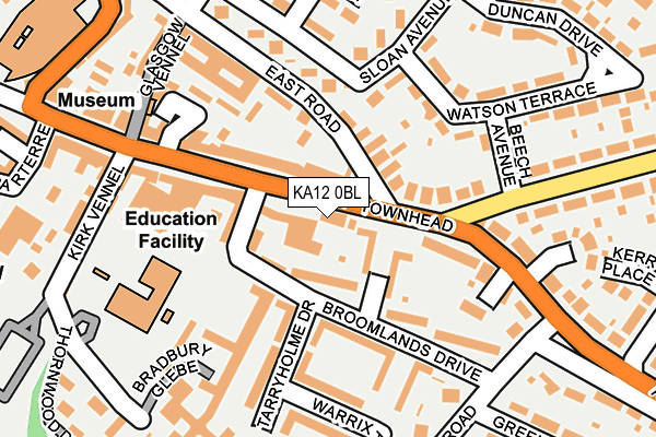 KA12 0BL map - OS OpenMap – Local (Ordnance Survey)