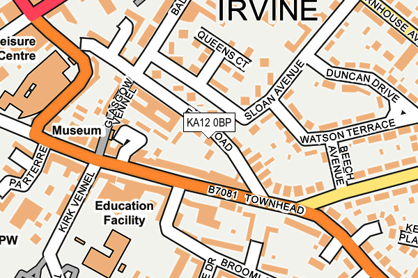 KA12 0BP map - OS OpenMap – Local (Ordnance Survey)