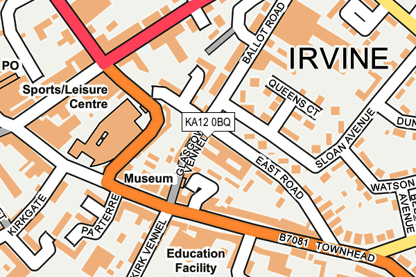 KA12 0BQ map - OS OpenMap – Local (Ordnance Survey)