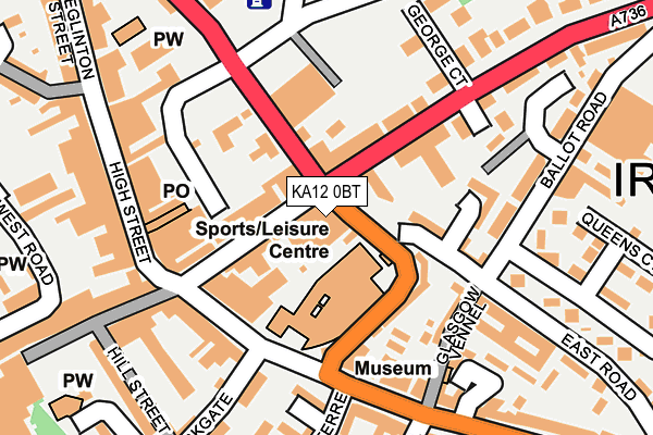 KA12 0BT map - OS OpenMap – Local (Ordnance Survey)