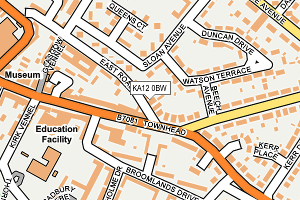 KA12 0BW map - OS OpenMap – Local (Ordnance Survey)