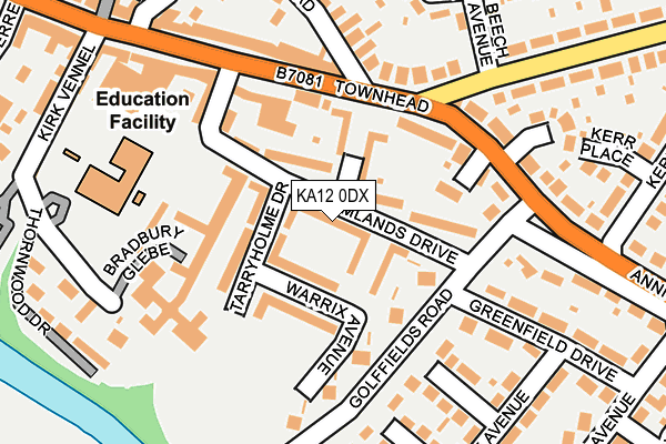 KA12 0DX map - OS OpenMap – Local (Ordnance Survey)