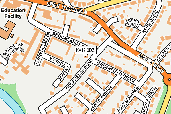 KA12 0DZ map - OS OpenMap – Local (Ordnance Survey)