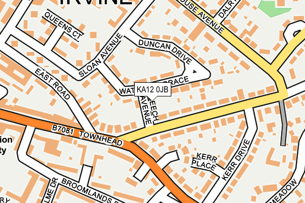 KA12 0JB map - OS OpenMap – Local (Ordnance Survey)