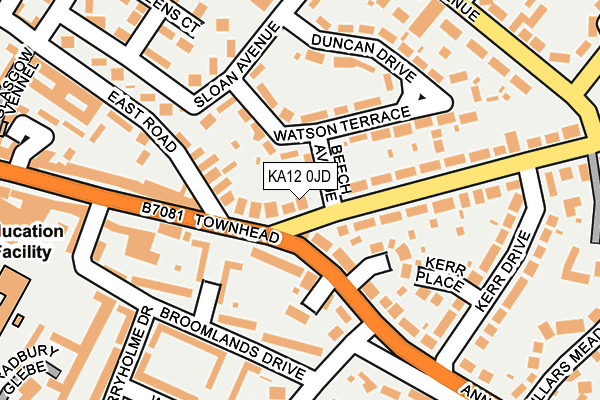 KA12 0JD map - OS OpenMap – Local (Ordnance Survey)