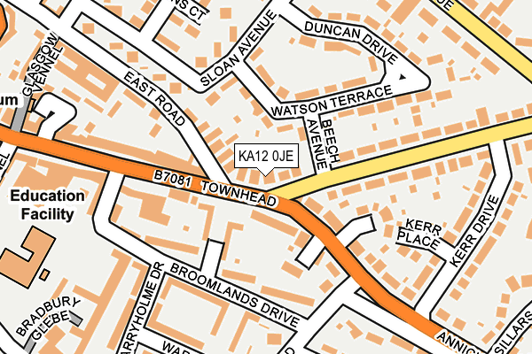 KA12 0JE map - OS OpenMap – Local (Ordnance Survey)