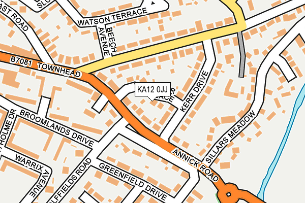 KA12 0JJ map - OS OpenMap – Local (Ordnance Survey)