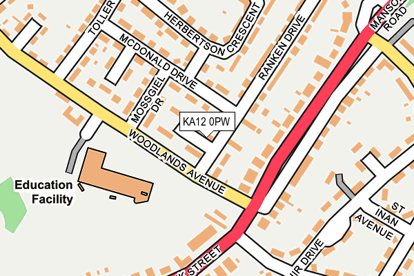 KA12 0PW map - OS OpenMap – Local (Ordnance Survey)