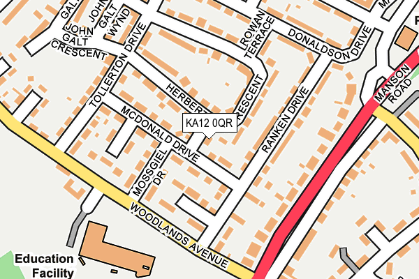 KA12 0QR map - OS OpenMap – Local (Ordnance Survey)