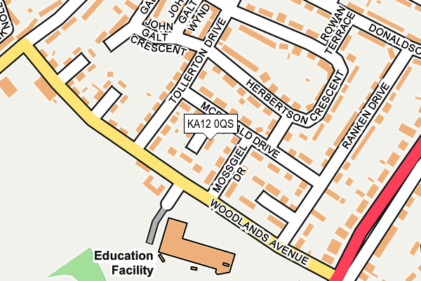 KA12 0QS map - OS OpenMap – Local (Ordnance Survey)