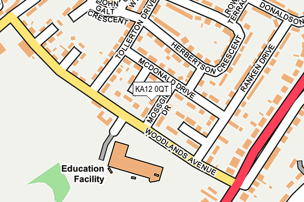 KA12 0QT map - OS OpenMap – Local (Ordnance Survey)