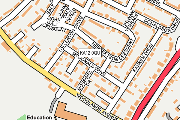 KA12 0QU map - OS OpenMap – Local (Ordnance Survey)