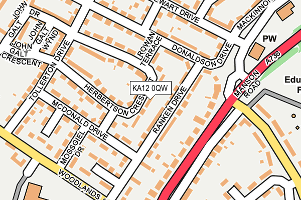 KA12 0QW map - OS OpenMap – Local (Ordnance Survey)