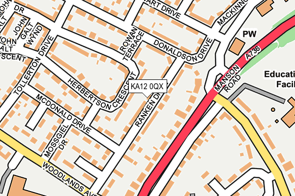 KA12 0QX map - OS OpenMap – Local (Ordnance Survey)
