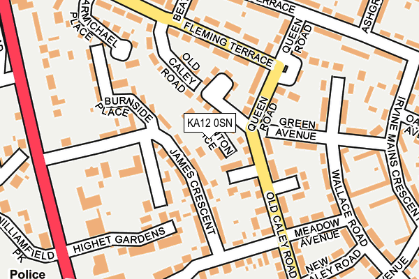 KA12 0SN map - OS OpenMap – Local (Ordnance Survey)