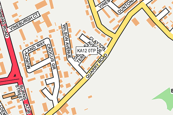 KA12 0TP map - OS OpenMap – Local (Ordnance Survey)