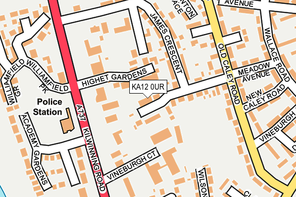 KA12 0UR map - OS OpenMap – Local (Ordnance Survey)