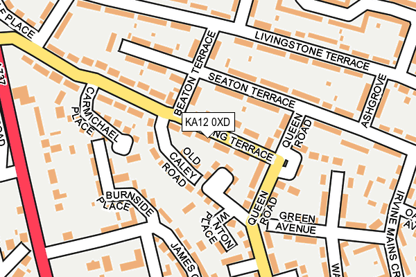 KA12 0XD map - OS OpenMap – Local (Ordnance Survey)