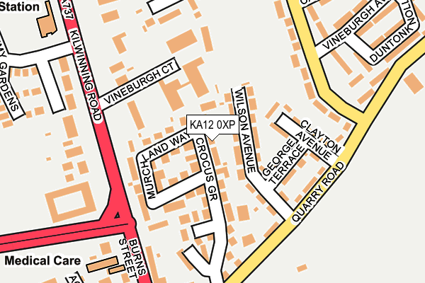 KA12 0XP map - OS OpenMap – Local (Ordnance Survey)