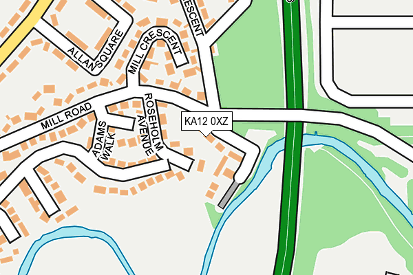 KA12 0XZ map - OS OpenMap – Local (Ordnance Survey)