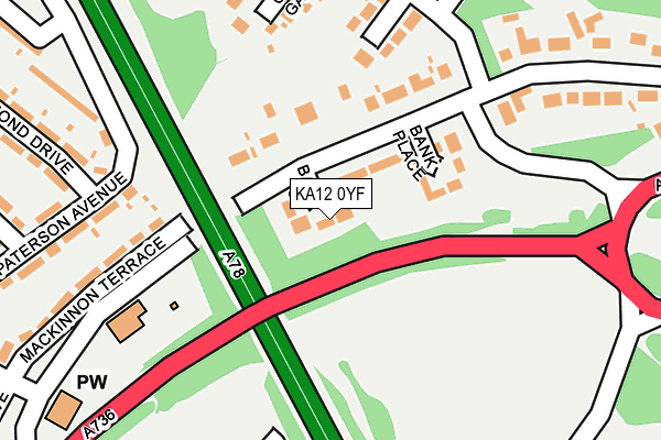 KA12 0YF map - OS OpenMap – Local (Ordnance Survey)