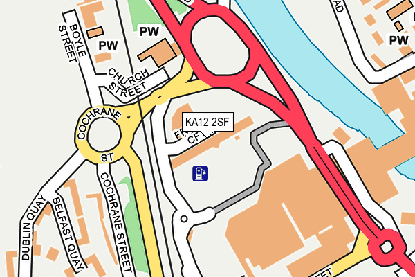 KA12 2SF map - OS OpenMap – Local (Ordnance Survey)
