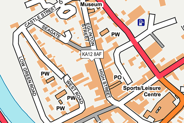 KA12 8AF map - OS OpenMap – Local (Ordnance Survey)