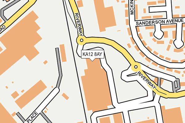 KA12 8AY map - OS OpenMap – Local (Ordnance Survey)