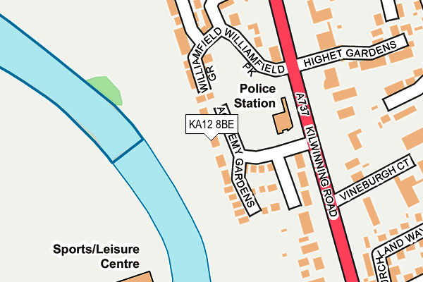 KA12 8BE map - OS OpenMap – Local (Ordnance Survey)