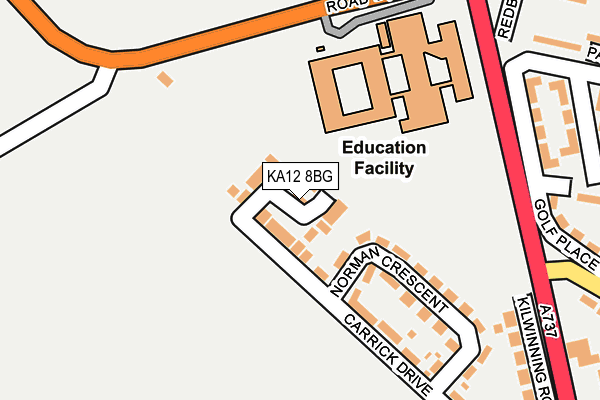 KA12 8BG map - OS OpenMap – Local (Ordnance Survey)