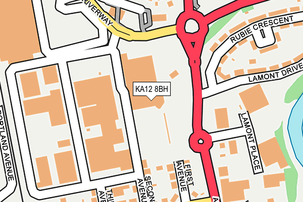 KA12 8BH map - OS OpenMap – Local (Ordnance Survey)