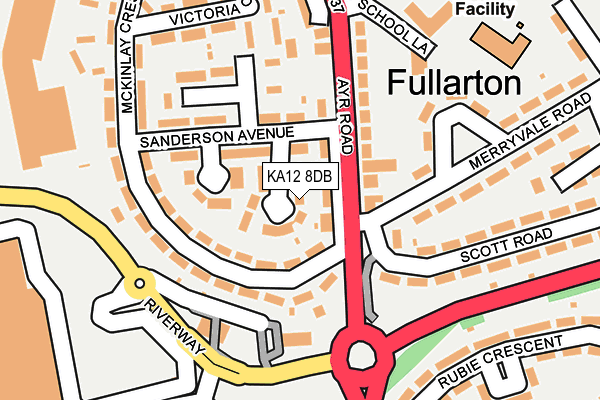 KA12 8DB map - OS OpenMap – Local (Ordnance Survey)