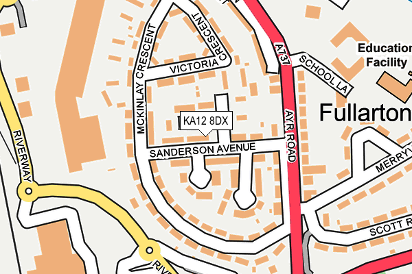 KA12 8DX map - OS OpenMap – Local (Ordnance Survey)