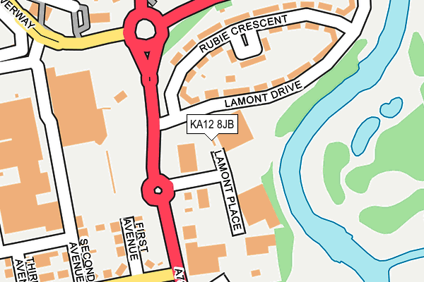 KA12 8JB map - OS OpenMap – Local (Ordnance Survey)