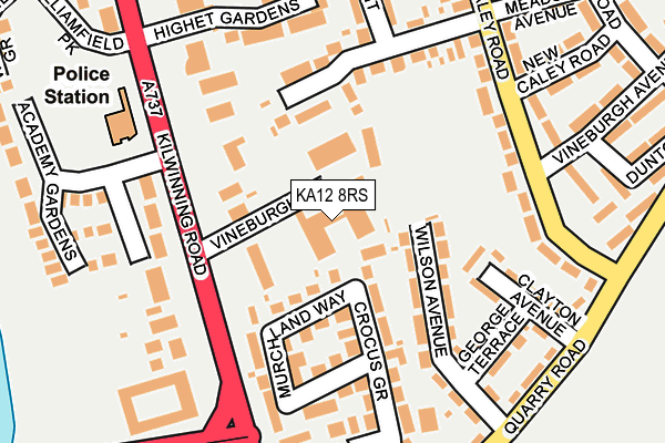 KA12 8RS map - OS OpenMap – Local (Ordnance Survey)