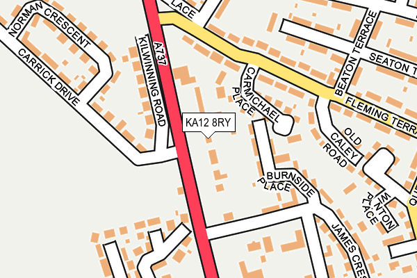 KA12 8RY map - OS OpenMap – Local (Ordnance Survey)