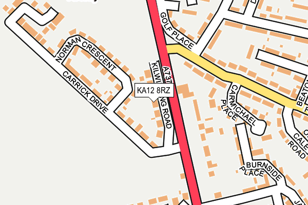 KA12 8RZ map - OS OpenMap – Local (Ordnance Survey)