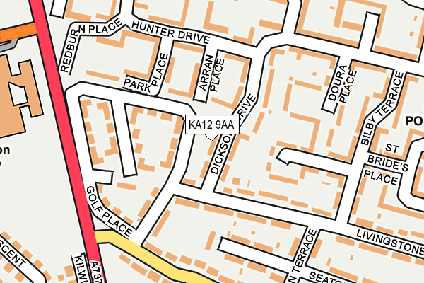 KA12 9AA map - OS OpenMap – Local (Ordnance Survey)