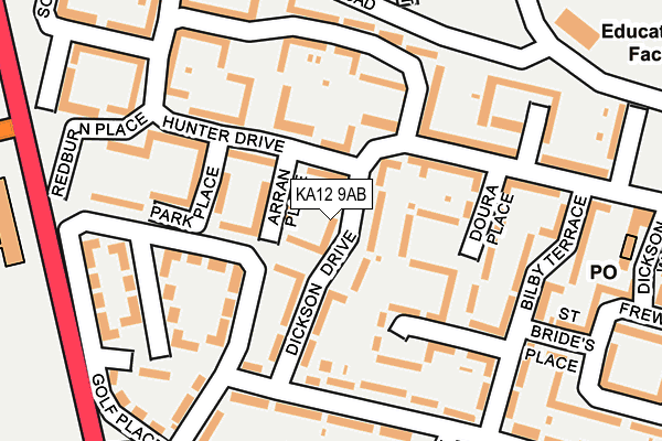 KA12 9AB map - OS OpenMap – Local (Ordnance Survey)