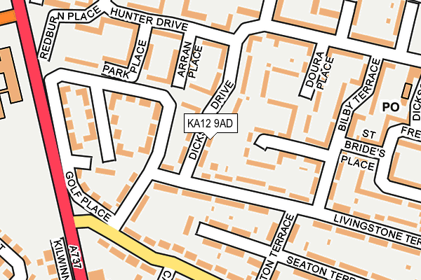 KA12 9AD map - OS OpenMap – Local (Ordnance Survey)