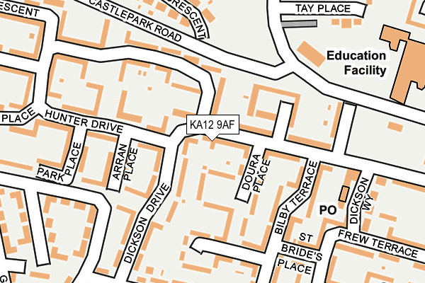 KA12 9AF map - OS OpenMap – Local (Ordnance Survey)