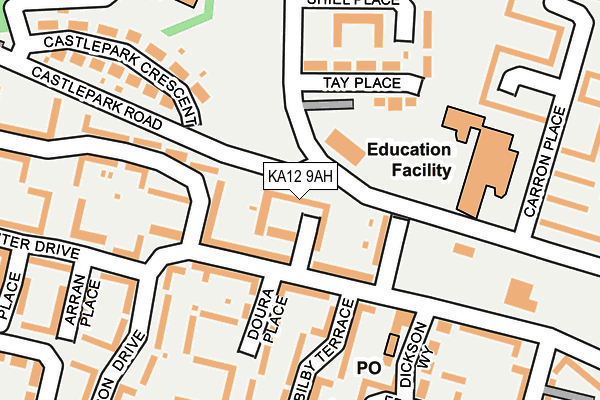 KA12 9AH map - OS OpenMap – Local (Ordnance Survey)