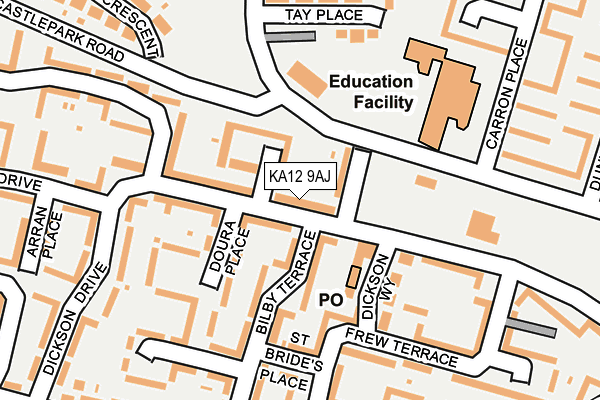 KA12 9AJ map - OS OpenMap – Local (Ordnance Survey)