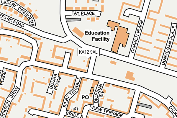 KA12 9AL map - OS OpenMap – Local (Ordnance Survey)