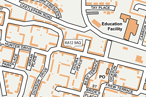 KA12 9AQ map - OS OpenMap – Local (Ordnance Survey)