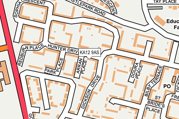 KA12 9AS map - OS OpenMap – Local (Ordnance Survey)