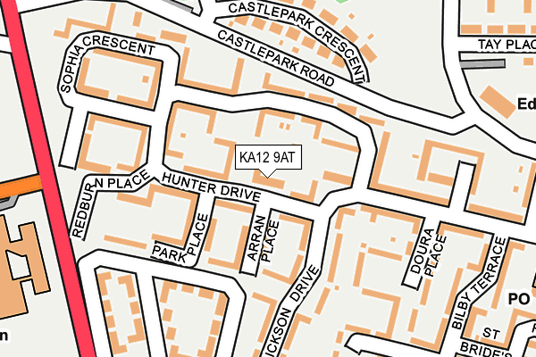 KA12 9AT map - OS OpenMap – Local (Ordnance Survey)