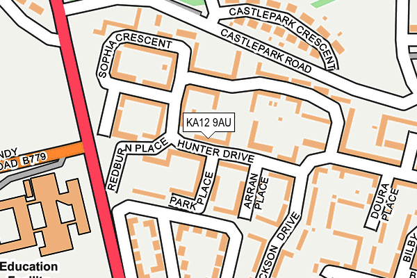 KA12 9AU map - OS OpenMap – Local (Ordnance Survey)