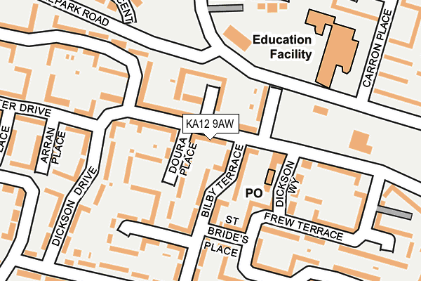 KA12 9AW map - OS OpenMap – Local (Ordnance Survey)